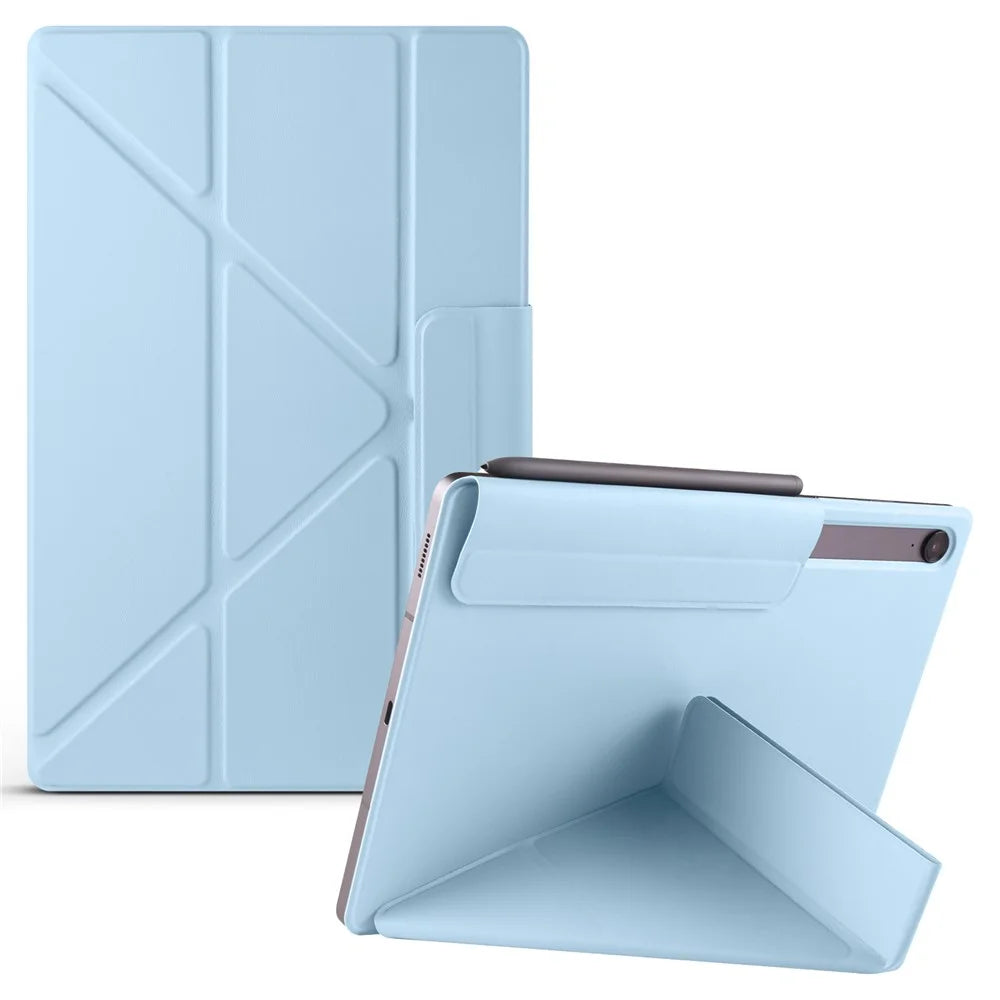 Magnetic Tablet Case For Samsung Galaxy Tab S11 / S10 Lite / S10 FE / S9 FE / S9 PC + PU Leather Origami Stand Cover - Baby Blue - 1