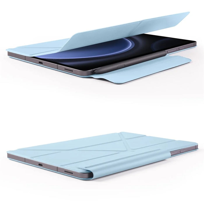 Magnetic Tablet Case For Samsung Galaxy Tab S11 / S10 Lite / S10 FE / S9 FE / S9 PC + PU Leather Origami Stand Cover - Baby Blue - 6