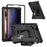 For Samsung Galaxy Tab A9 Case Kickstand PC + Silicone Tablet Cover with Shoulder Strap - Black - 1