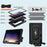 For Samsung Galaxy Tab A9 Case Kickstand PC + Silicone Tablet Cover with Shoulder Strap - Black - 7