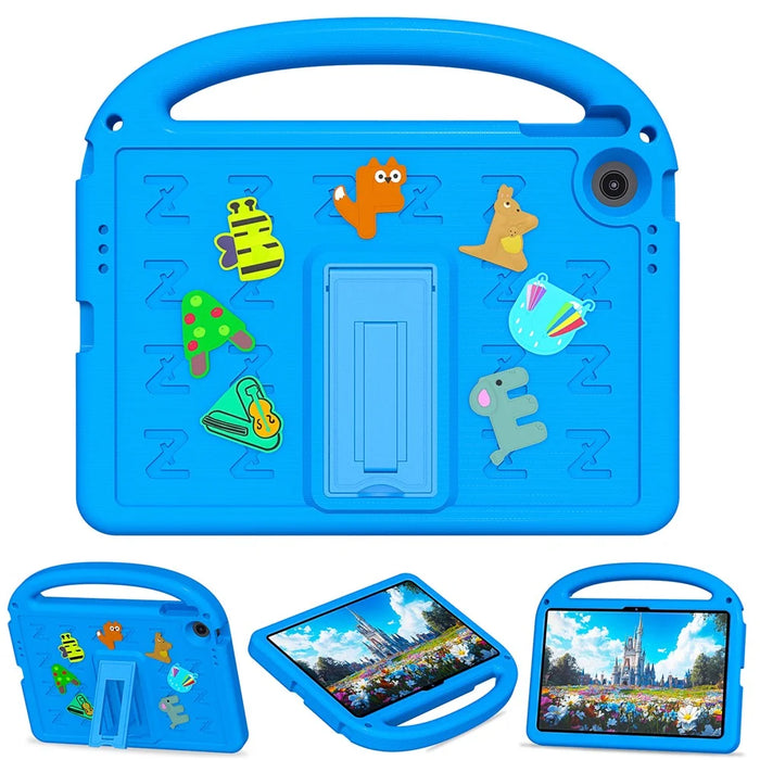 For Lenovo Tab 10.1 (2025) TB-311XU  /  Tab TB311FU Kickstand Case Cartoon Design Anti-Drop EVA+PC Tablet Cover with Strap for Kids - Blue - 2