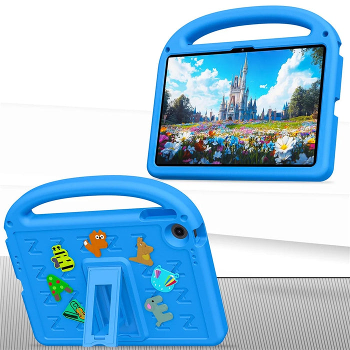 For Lenovo Tab 10.1 (2025) TB-311XU  /  Tab TB311FU Kickstand Case Cartoon Design Anti-Drop EVA+PC Tablet Cover with Strap for Kids - Blue - 5