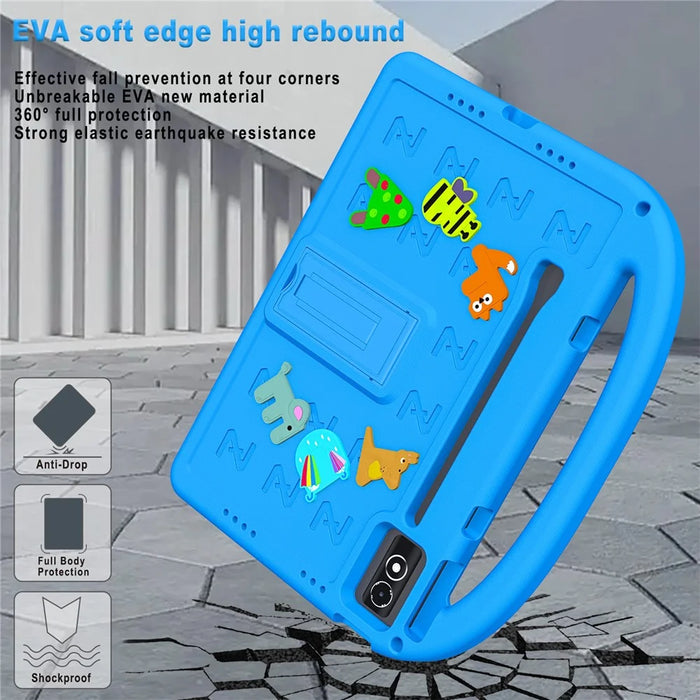 Kickstand Case Cartoon Design Anti-Drop EVA+PC Tablet Cover with Strap for Kids For Lenovo Tab P12  /  Xiaoxin Pad Pro 12.7 (2025)  /  Xiaoxin Pad Plus 12.7  /  Yoga Pad Pro - Blue - 7