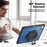 For iPad Air 13 (2026) / (2025) / (2024) Case Kickstand PC TPE Tablet Cover with Hand Strap - Navy Blue - 3