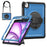 For iPad Air 13 (2026) / (2025) / (2024) Case Kickstand PC + TPE Tablet Cover with Hand Strap and Shoulder Strap - Navy Blue - 1