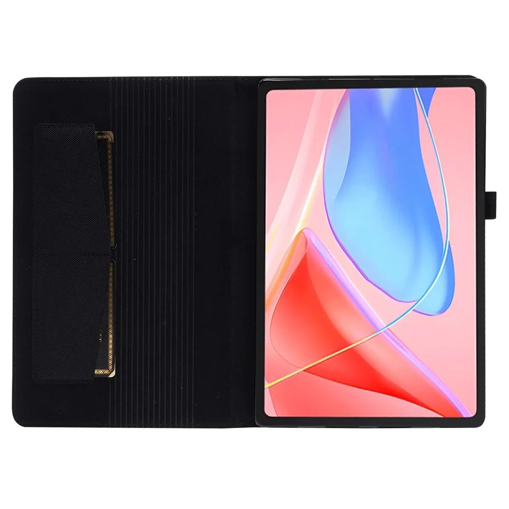 For Lenovo Tab 10.1 (2025) TB-311XU  /  Tab TB311FU Leather Case Card Holder Cloth Texture Tablet Stand Cover - Black - 2