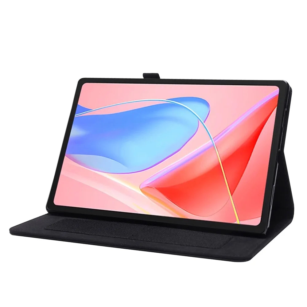For Lenovo Tab 10.1 (2025) TB-311XU  /  Tab TB311FU Leather Case Card Holder Cloth Texture Tablet Stand Cover - Black - 3