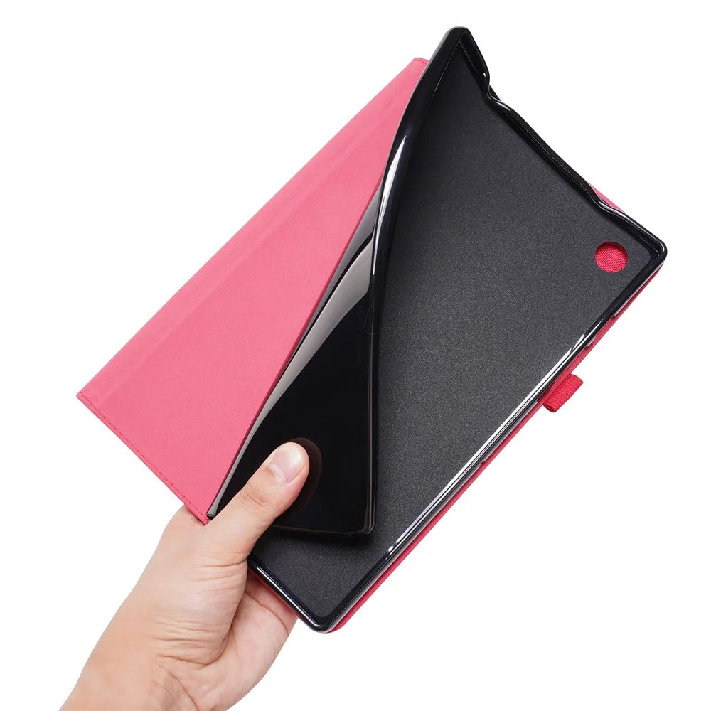 For Lenovo Tab 10.1 (2025) TB-311XU  /  Tab TB311FU Leather Case Card Holder Cloth Texture Tablet Stand Cover - Black - 4