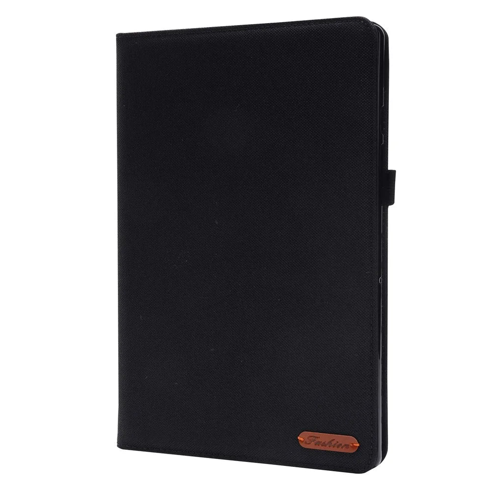 For Lenovo Tab 10.1 (2025) TB-311XU  /  Tab TB311FU Leather Case Card Holder Cloth Texture Tablet Stand Cover - Black - 5