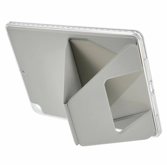 For iPad mini (2024)  /  (2021) Case TPU PU Leather Kickstand Tablet Cover - Grey - 3