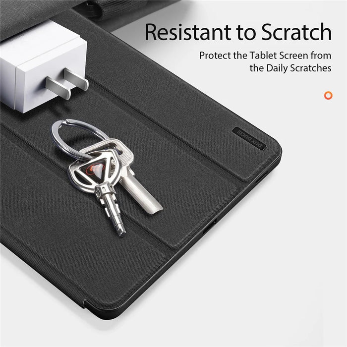 DUX DUCIS For Samsung Galaxy Tab S10 FE+ Case  Domo Series Tri-fold Stand PU Leather Tablet Cover - Black - 4