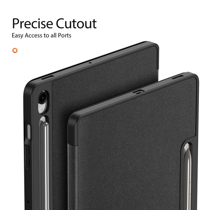 DUX DUCIS For Samsung Galaxy Tab S10 FE+ Case  Domo Series Tri-fold Stand PU Leather Tablet Cover - Black - 5
