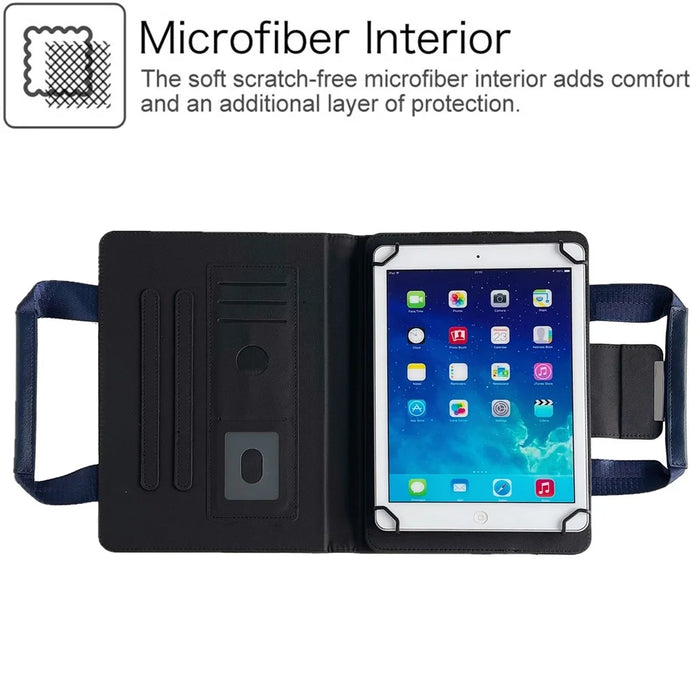 For Universal 8 inch Tablet Case with Handle / Zipper Pouch PU Leather Shockproof Cover - Sapphire - 2