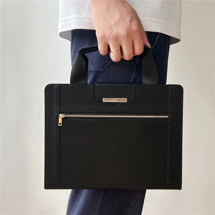 Tablet Case for iPad Air 11 (2026) / (2025) / (2024) / Pro 11 (2022) / Air (2022) / (2020) Auto Wake / Sleep Leather Cover with Handle / Zipper Pouch - Black - 6