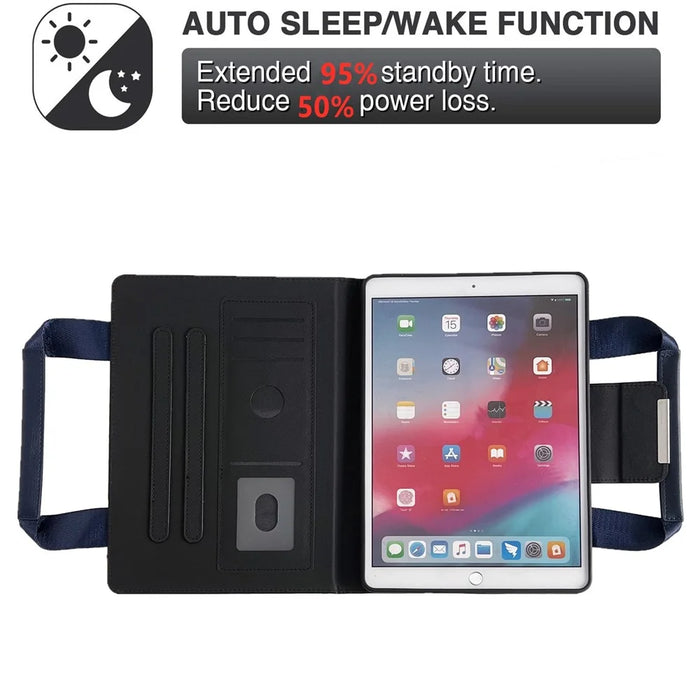 Tablet Case for iPad 10.2 (2021) / (2020) / (2019) / Air 10.5 inch (2019) / Pro 10.5-inch Auto Wake / Sleep Leather Cover - Sapphire - 2