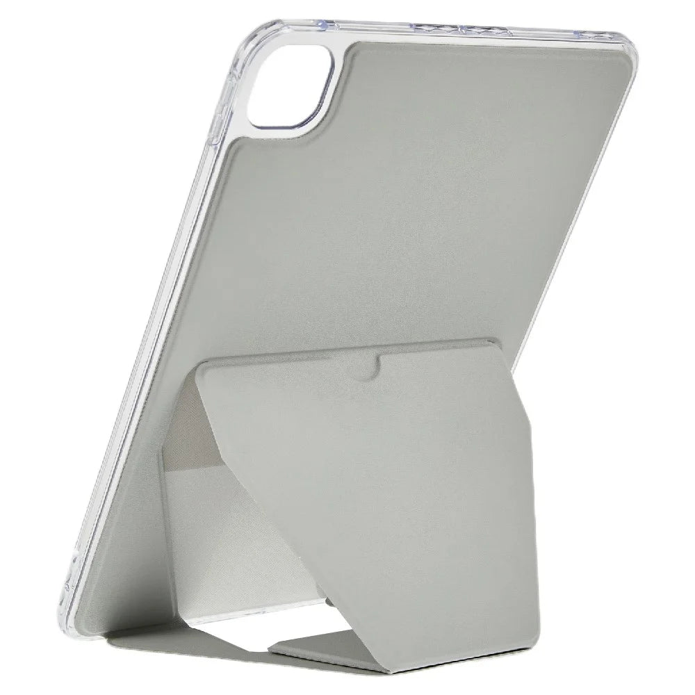For iPad Pro 11 (2025) / 11 (2024) Case TPU PU Leather Kickstand Tablet Cover - Grey - 2