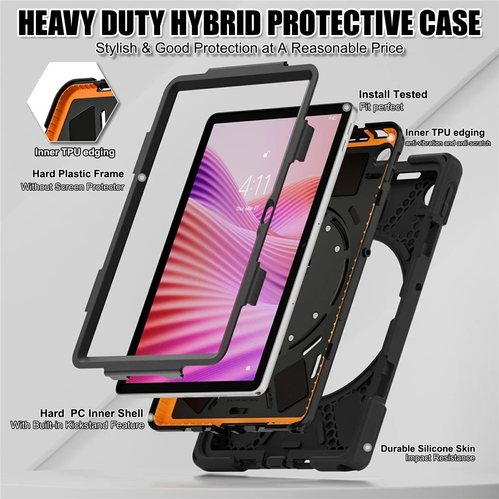 For Lenovo Tab 10.1 (2025) TB311XU / Zhaoyang K10C Case Kickstand PC + Silicone Tablet Cover - 6
