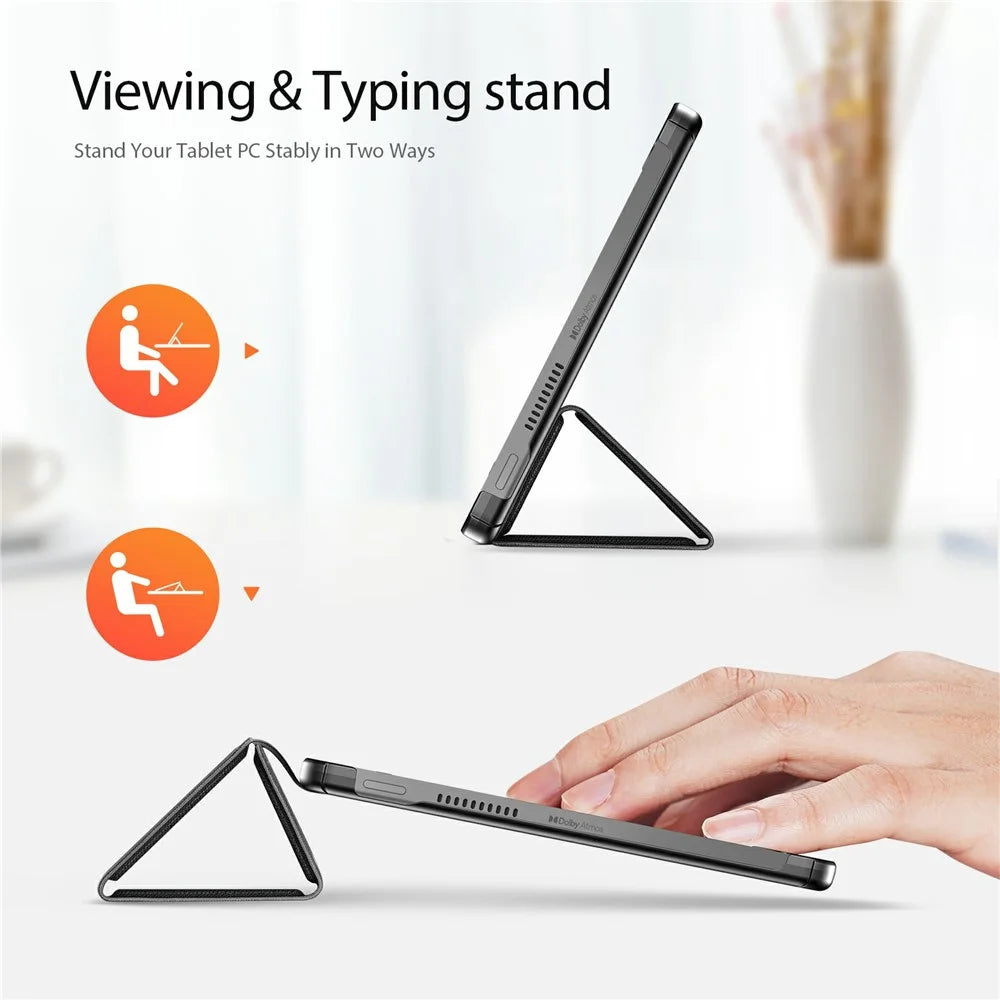 DUX DUCIS Domo Series for Lenovo Tab K10 (2nd Gen) Case Tri-Fold Stand Leather Cover Auto Wake  /  Sleep - Black - 2
