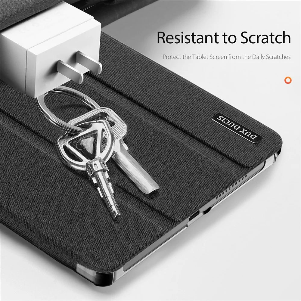 DUX DUCIS Domo Series for Lenovo Tab K10 (2nd Gen) Case Tri-Fold Stand Leather Cover Auto Wake  /  Sleep - Black - 3
