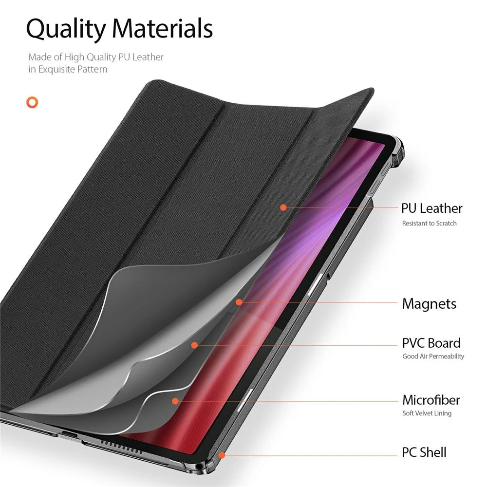 DUX DUCIS Domo Series for Lenovo Tab K10 (2nd Gen) Case Tri-Fold Stand Leather Cover Auto Wake  /  Sleep - Black - 5