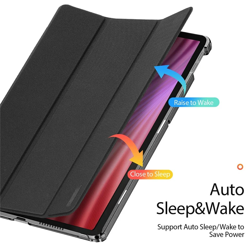 DUX DUCIS Domo Series for Lenovo Tab K10 (2nd Gen) Case Tri-Fold Stand Leather Cover Auto Wake  /  Sleep - Black - 6
