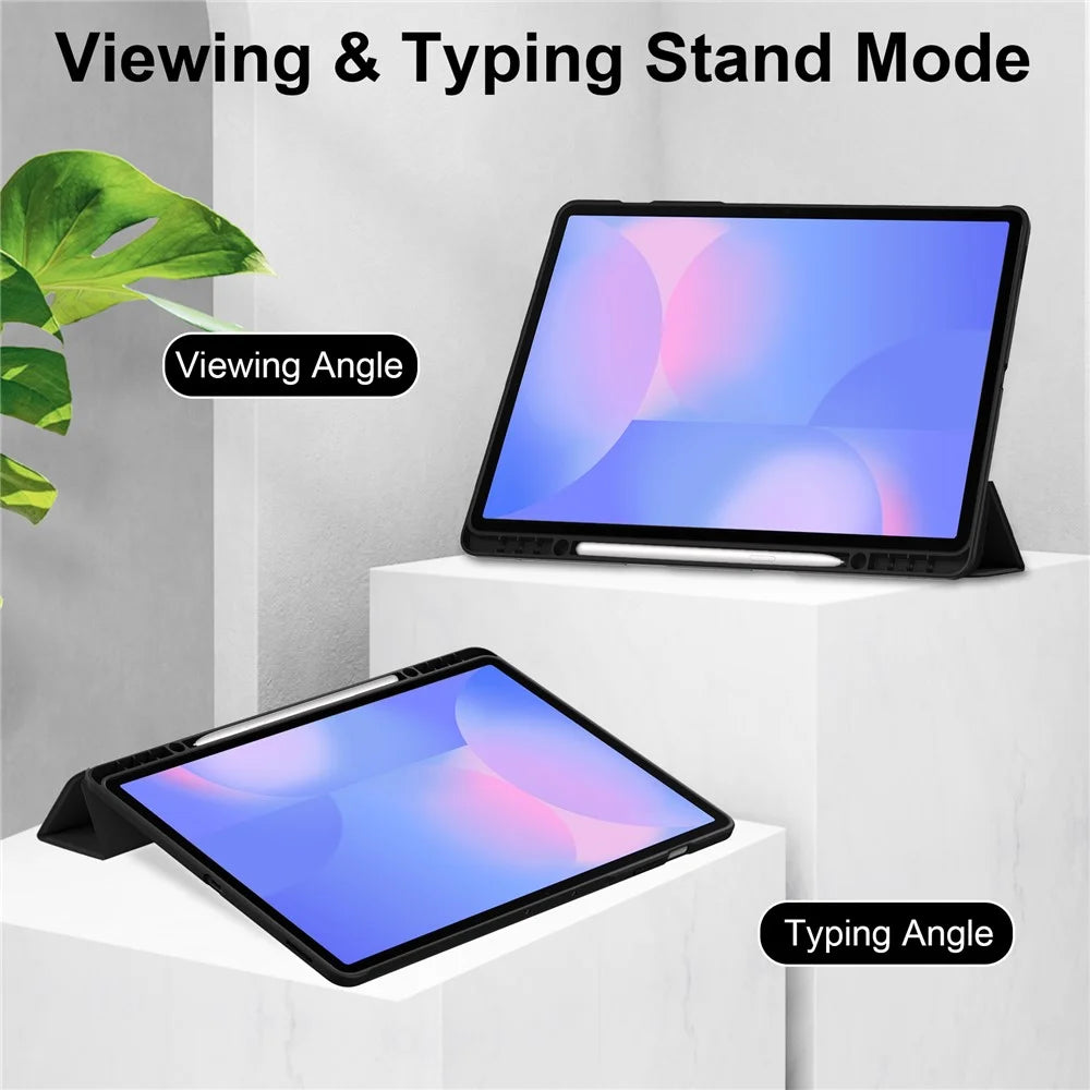 For Samsung Galaxy Tab S10 FE+ Case Clear Acrylic Leather Tablet Cover Support Auto Sleep  /  Wake - Black - 2