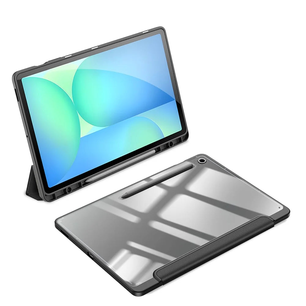 DUX DUCIS For Samsung Galaxy Tab S10 FE+ Case  TOBY Series Tri-fold Stand PU Leather Tablet Cover - Black - 4