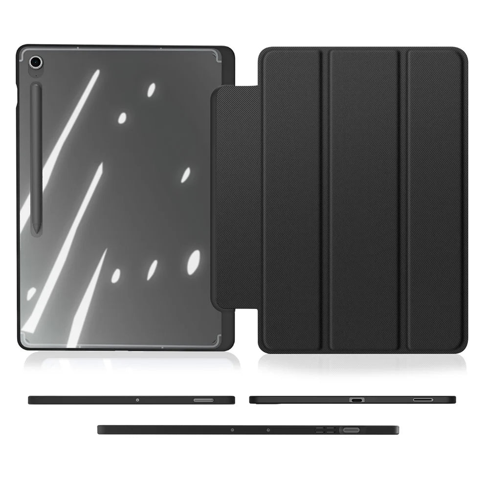 DUX DUCIS For Samsung Galaxy Tab S10 FE+ Case  TOBY Series Tri-fold Stand PU Leather Tablet Cover - Black - 6