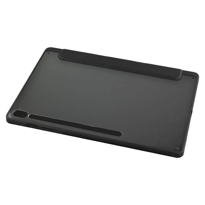 For Samsung Galaxy Tab S10 FE+ Case Skin-Touch Tri-Fold Stand PU Leather TPU Acrylic Clear Tablet Cover - Black - 5
