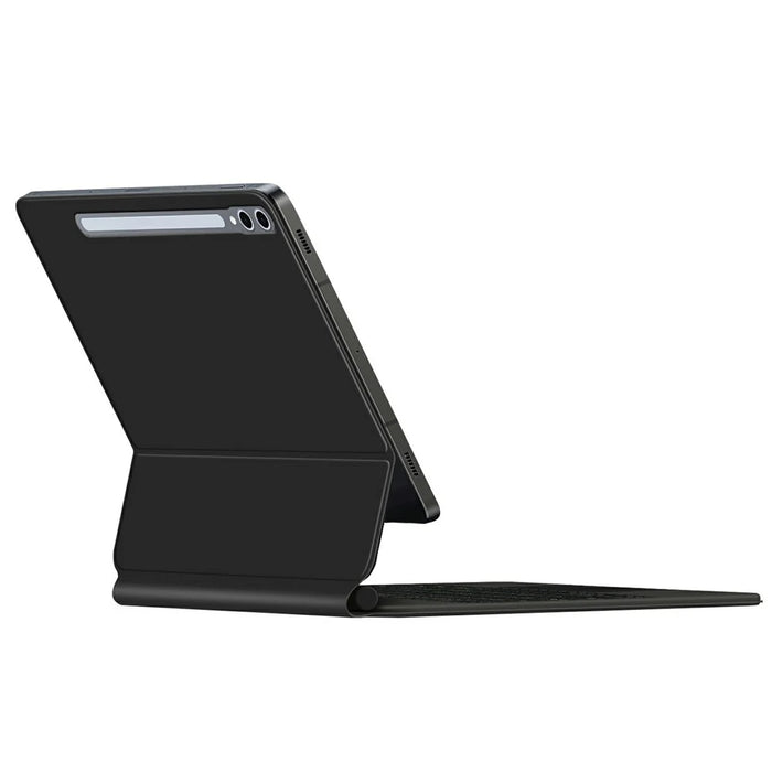 Tablet Case For Samsung Galaxy Tab S10+ / S9+ / S9 FE+ / S8+ / S7 FE Magnetic Floating Bluetooth-Compatible Keyboard + Leather Cover - Black - 2
