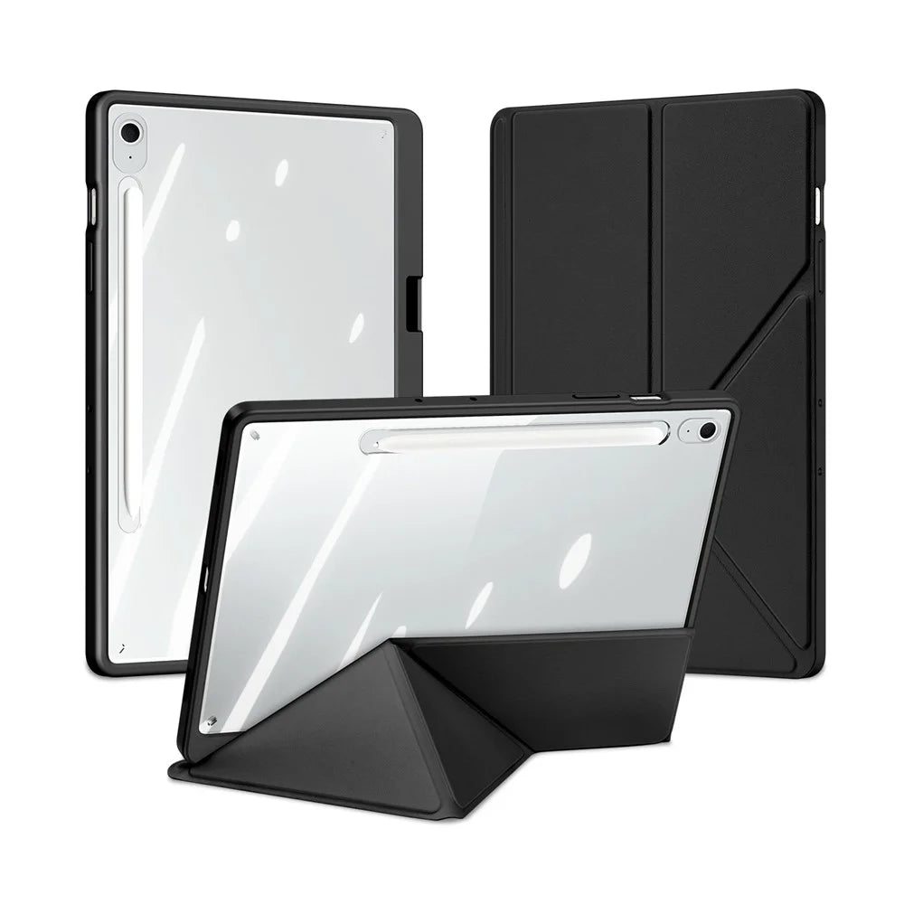 DUX DUCIS For Samsung Galaxy Tab S10 FE+ Case  Magi Series Detachable Origami Stand Leather+PC+TPU Clear Back Cover - Black - 2