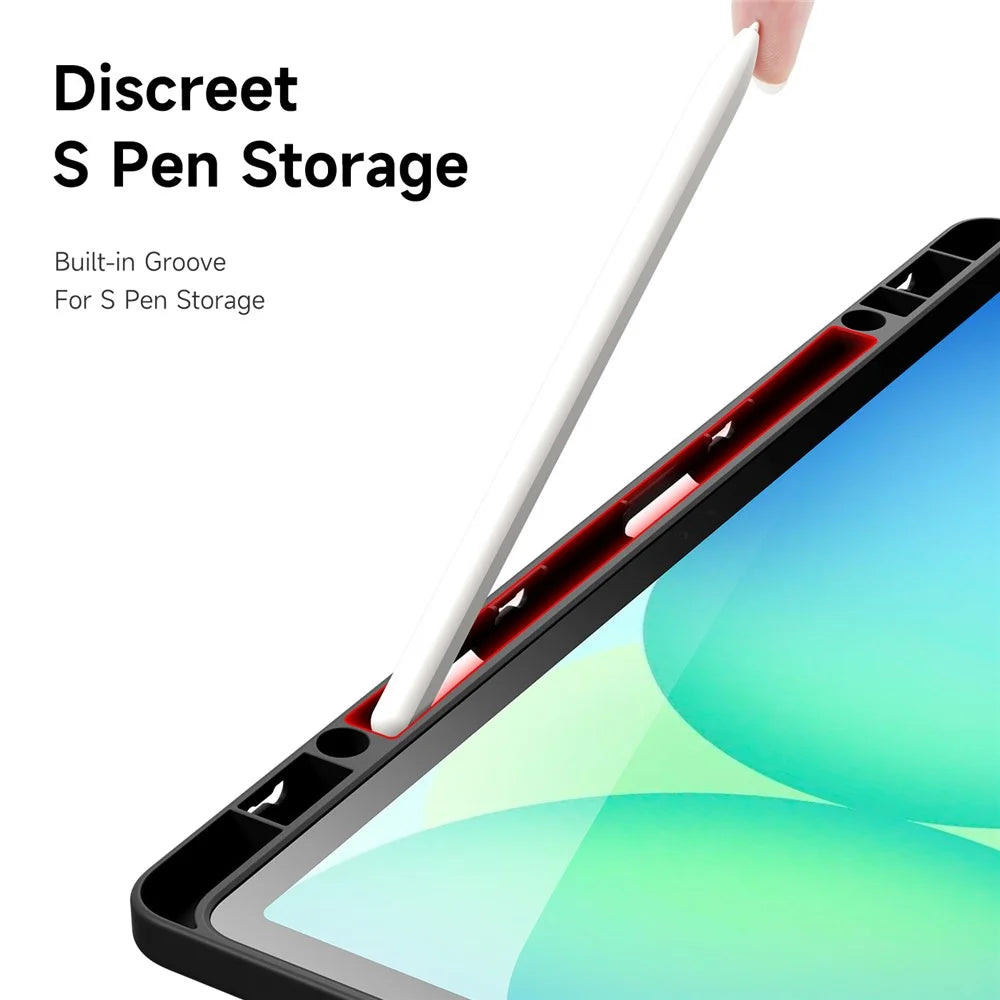 DUX DUCIS For Samsung Galaxy Tab S10 FE+ Case  Magi Series Detachable Origami Stand Leather+PC+TPU Clear Back Cover - Black - 6