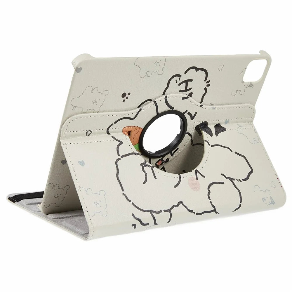 Tablet Case For iPad Air 11 (2026) / (2025) / (2024) / Air (2022) / (2020) / Pro 11 (2022) / (2021) / (2020) / (2018) , Rotating Stand PU Leather + PC Pattern Printed Cover - 3