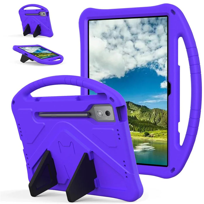 For Lenovo Idea Tab Pro (TB-373FU) Case EVA Tablet Cover with Handle Kickstand Children Friendly - Purple - 1