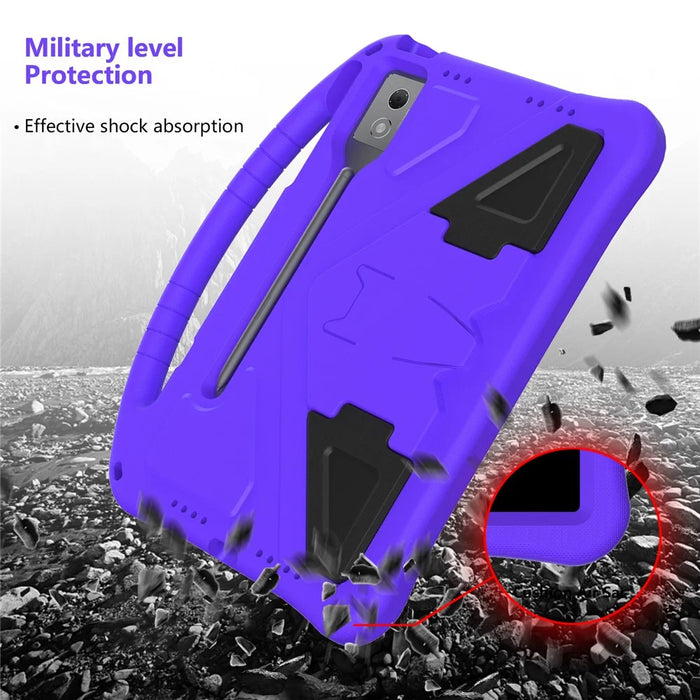 For Lenovo Idea Tab Pro (TB-373FU) Case EVA Tablet Cover with Handle Kickstand Children Friendly - Purple - 4