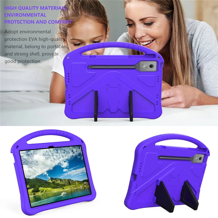 For Lenovo Idea Tab Pro (TB-373FU) Case EVA Tablet Cover with Handle Kickstand Children Friendly - Purple - 7