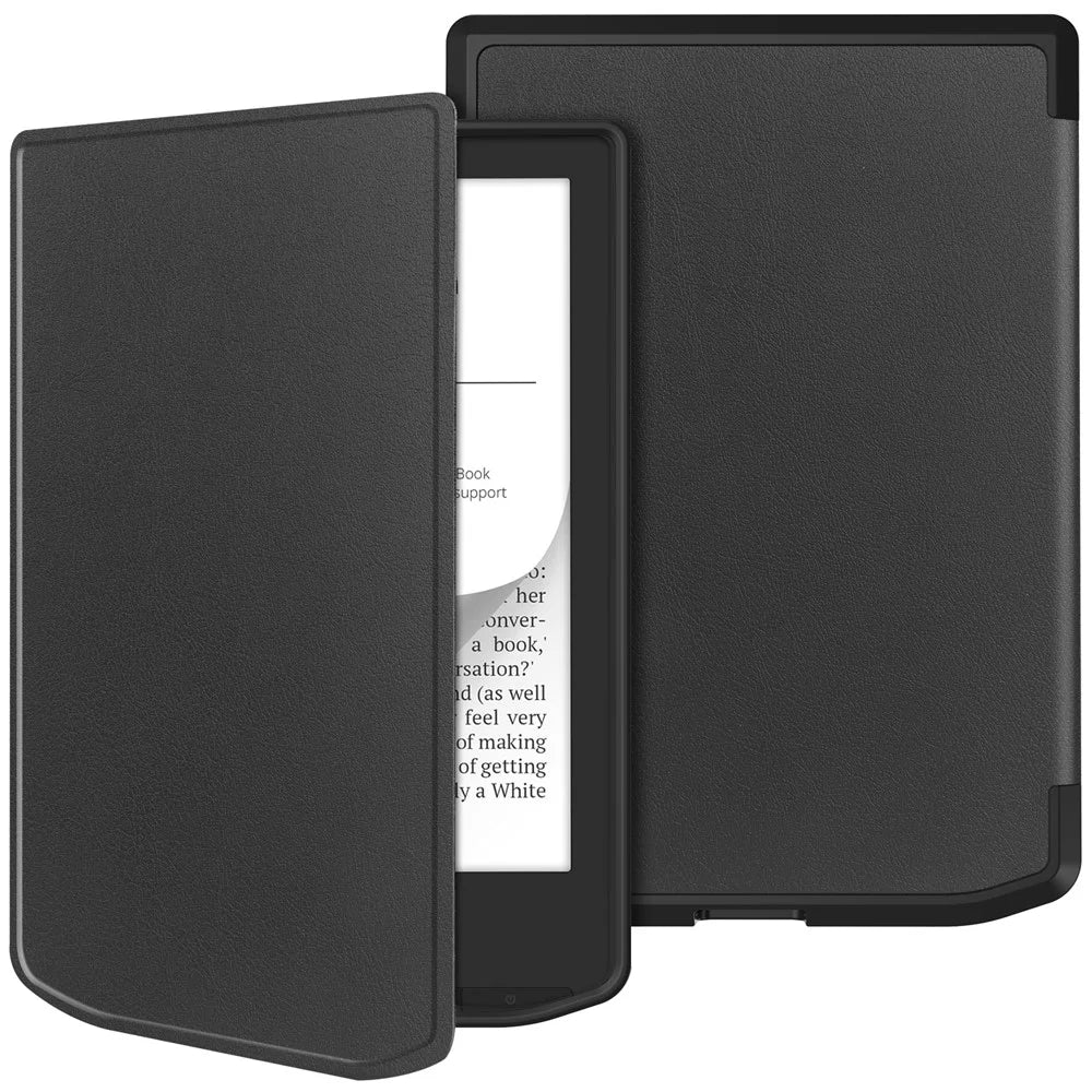 PU Leather + TPU Case For Pocketbook Verse Lite  /  Verse Pro PB634  /  Verse PB629 E-Reader Cover Auto Wake  /  Sleep - Black - 1