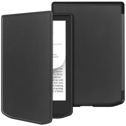 PU Leather + TPU Case For Pocketbook Verse Lite  /  Verse Pro PB634  /  Verse PB629 E-Reader Cover Auto Wake  /  Sleep - Black - 1