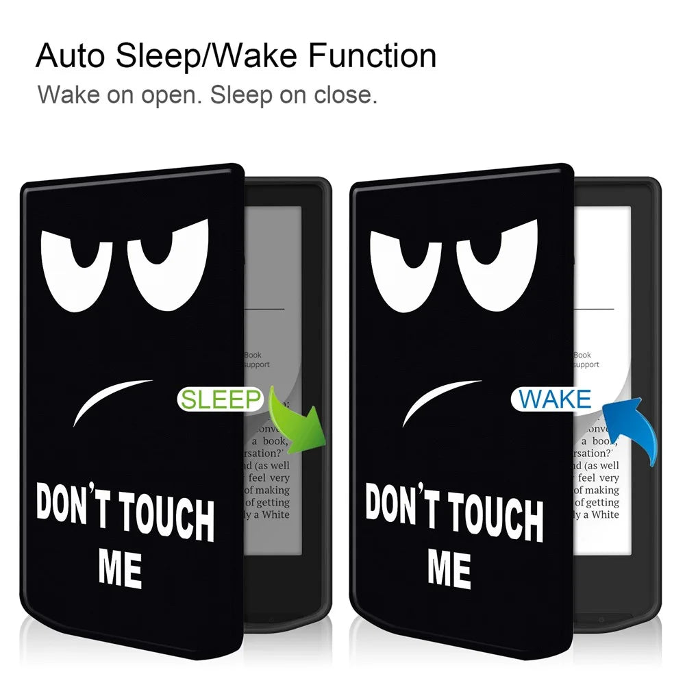 E-Reader Case For Pocketbook Verse Lite  /  Verse Pro PB634  /  Verse PB629 Pattern Print TPU + PU Cover - Don't Touch Me - 2
