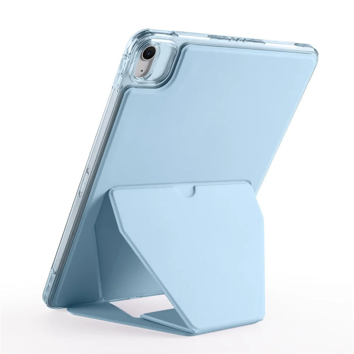 For iPad Air 13 (2026) / (2025) / (2024) Case TPU PU Leather Kickstand Tablet Cover with Lens Frames - Blue - 4