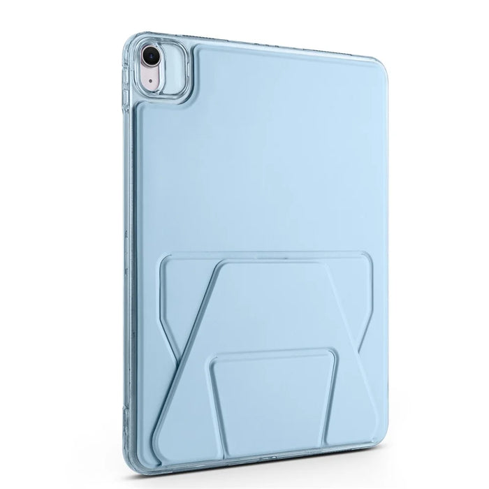 For iPad Air 13 (2026) / (2025) / (2024) Case TPU PU Leather Kickstand Tablet Cover with Lens Frames - Blue - 6