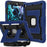 For iPad 10.2 (2021) / (2019) / (2020) Case with Kickstand Strap Anti Drop PC + Silicone Tablet Cover - Navy Blue / Black - 1