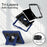 For iPad 10.2 (2021) / (2019) / (2020) Case with Kickstand Strap Anti Drop PC + Silicone Tablet Cover - Navy Blue / Black - 2