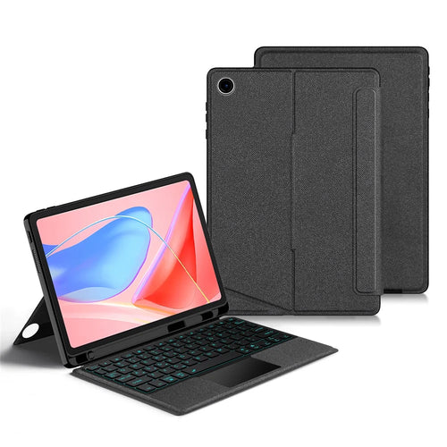 For Lenovo Tab 10.1 (2025) TB311XU2  /  Zhaoyang K10C Leather Case + Bluetooth-Compatible Keyboard with Backlight Trackpad - 1