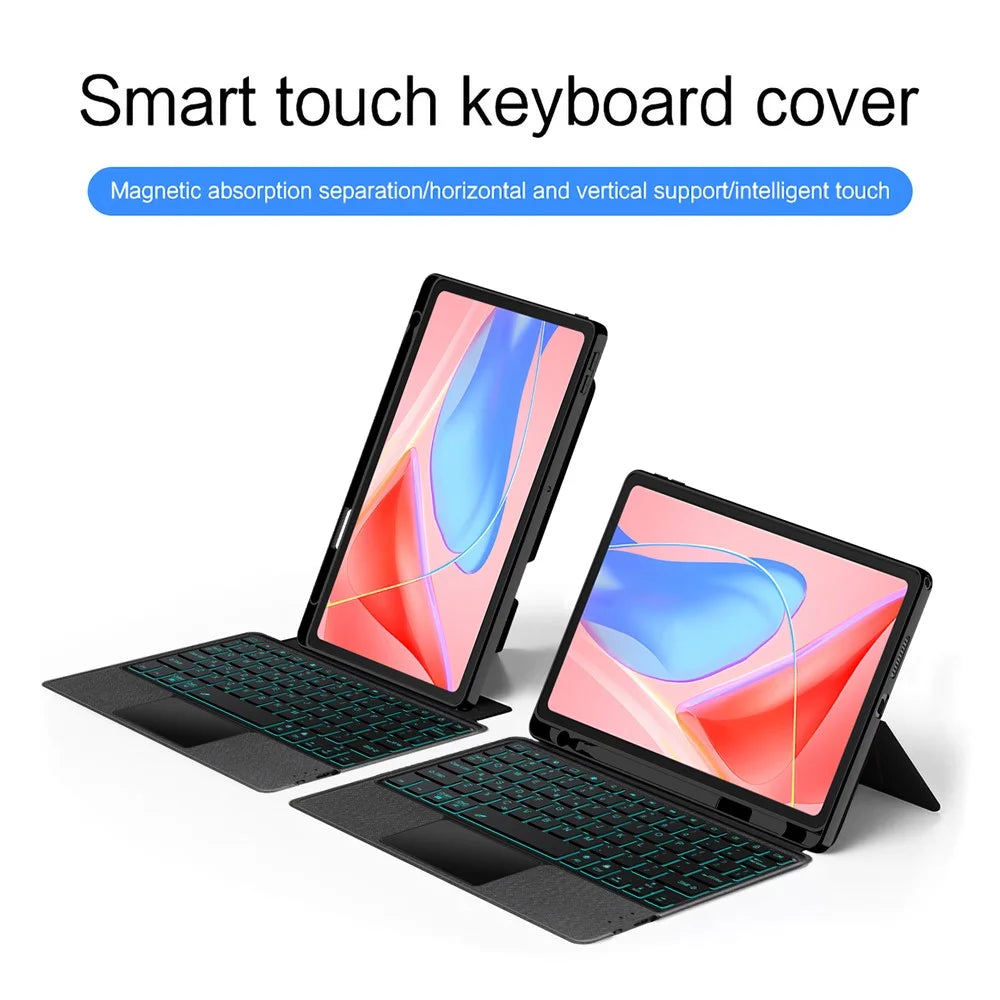 For Lenovo Tab 10.1 (2025) TB311XU2  /  Zhaoyang K10C Leather Case + Bluetooth-Compatible Keyboard with Backlight Trackpad - 4