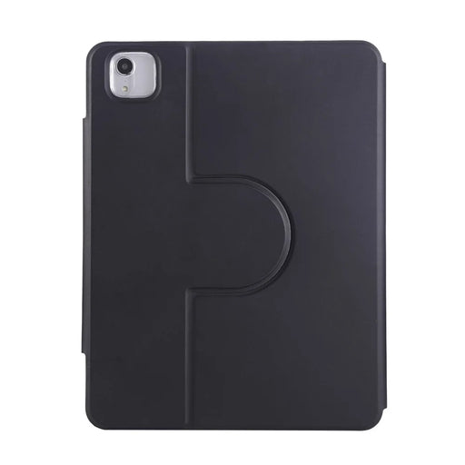 For iPad (2025)  /  10.9 (2022) Case Magnetic Detachable Rotating Stand Acrylic + Leather Tablet Cover - Black - 2