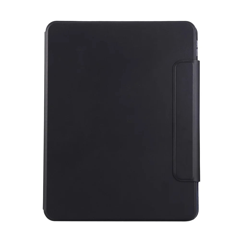 For iPad (2025)  /  10.9 (2022) Case Magnetic Detachable Rotating Stand Acrylic + Leather Tablet Cover - Black - 3