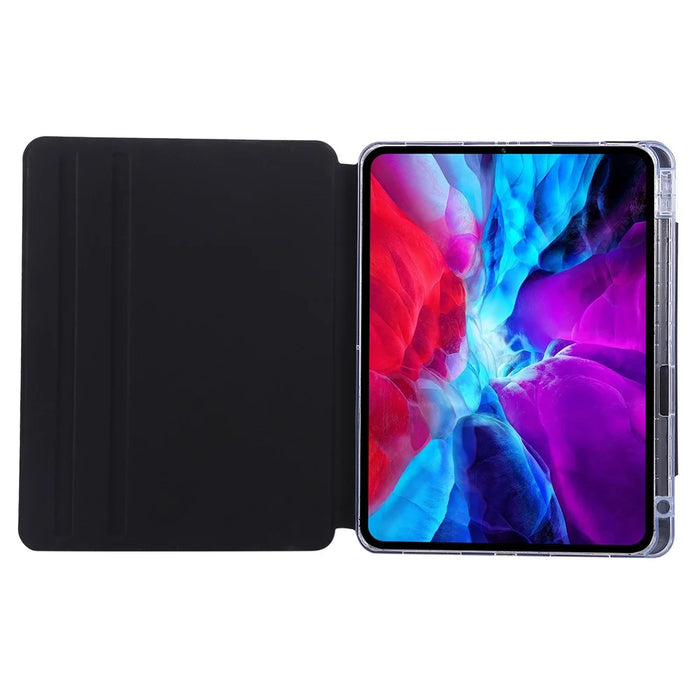 For iPad (2025)  /  10.9 (2022) Case Magnetic Detachable Rotating Stand Acrylic + Leather Tablet Cover - Black - 4