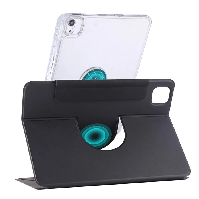 For iPad (2025)  /  10.9 (2022) Case Magnetic Detachable Rotating Stand Acrylic + Leather Tablet Cover - Black - 6