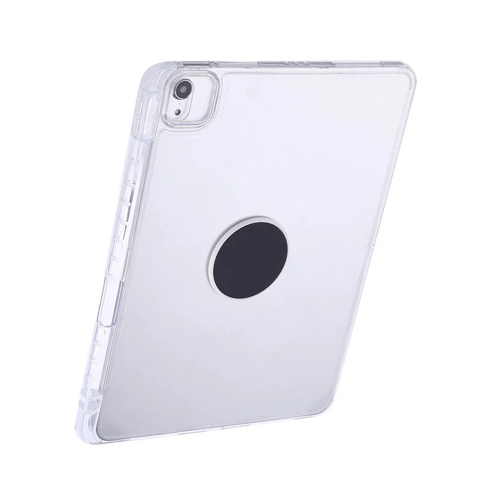 For iPad (2025)  /  10.9 (2022) Case Magnetic Detachable Rotating Stand Acrylic + Leather Tablet Cover - Black - 7